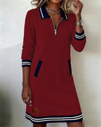 Chic Long Sleeve Collar Dress for Women