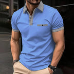 Classic Checkered Collar Polo Shirt for Men