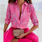 Classic Collared Printed Blouse for Women