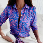 Classic Collared Printed Blouse for Women