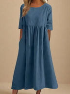 Classic Mid Sleeve Dress for Women