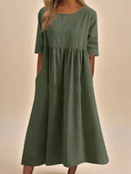 Classic Mid Sleeve Dress for Women