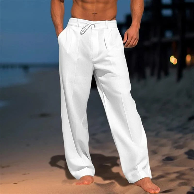 Classic Plain Wide-Leg Trousers for Men