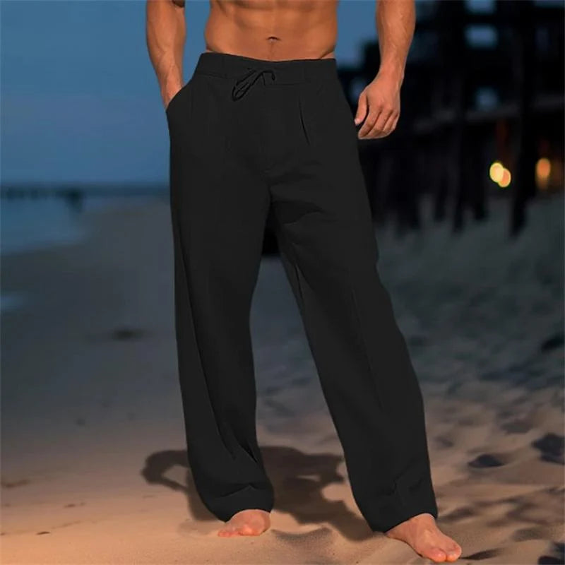 Classic Plain Wide-Leg Trousers for Men