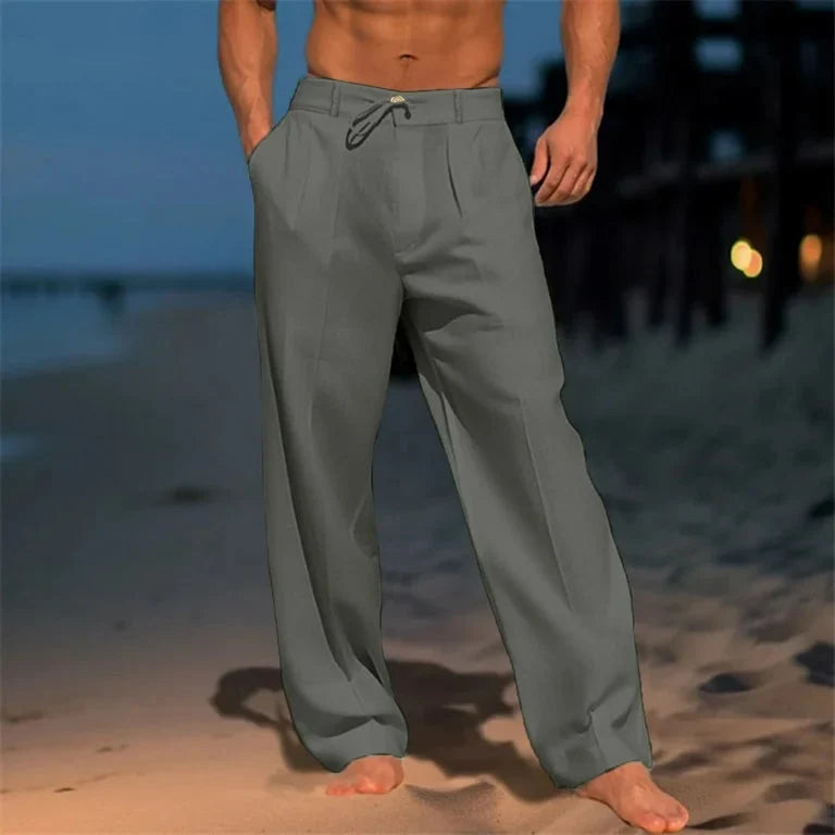 Classic Plain Wide-Leg Trousers for Men