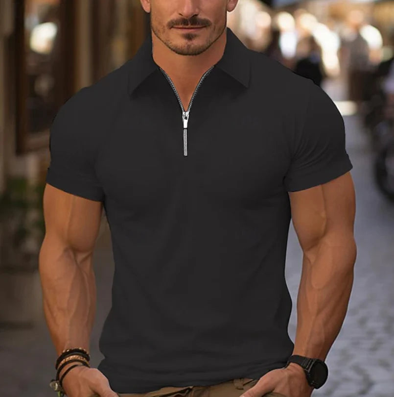 Classic Quarter-Zip Collar Shirt for Men