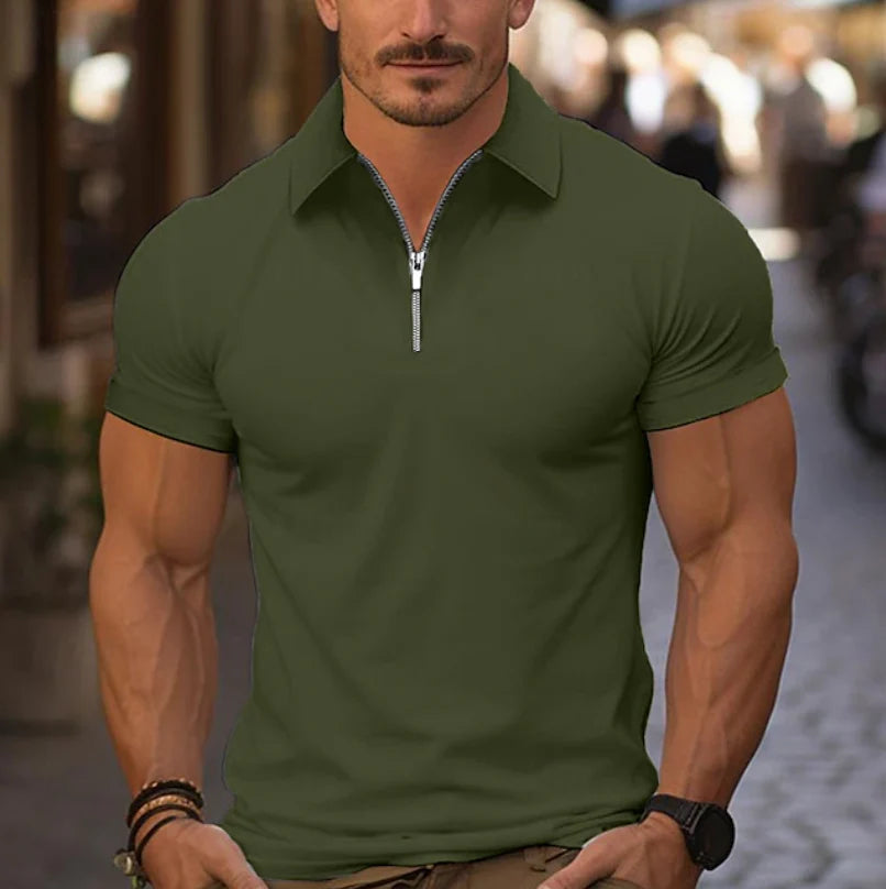 Classic Quarter-Zip Collar Shirt for Men