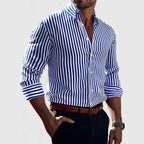 Classic Striped Button-Down Shirt for Men