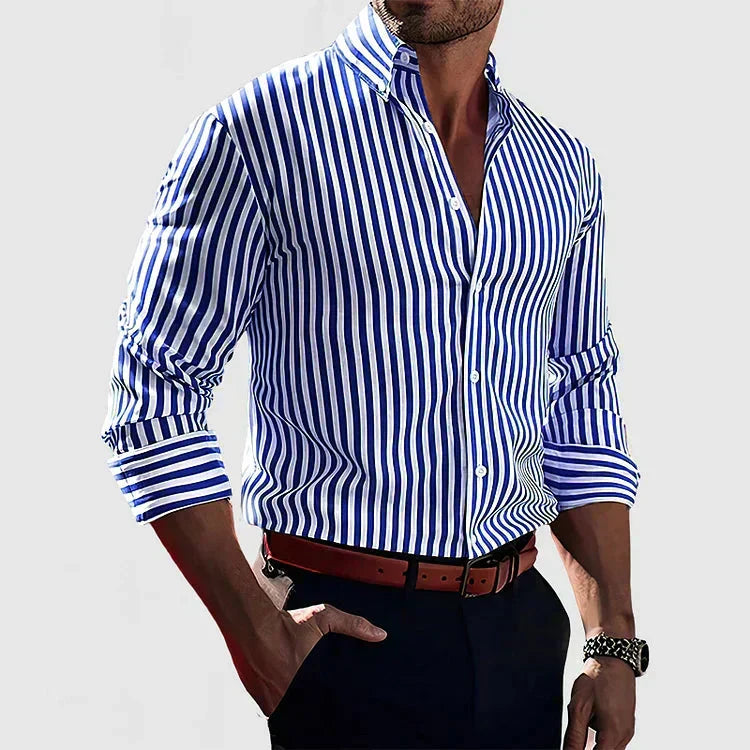 Classic Striped Button-Down Shirt for Men