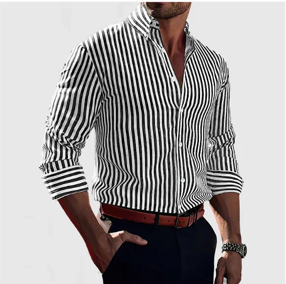 Classic Striped Button-Down Shirt for Men
