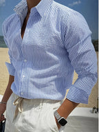 Classic Striped Long-Sleeve Shirt for Men