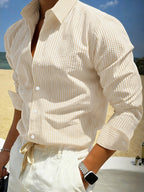 Classic Striped Long-Sleeve Shirt for Men
