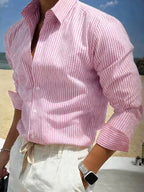 Classic Striped Long-Sleeve Shirt for Men