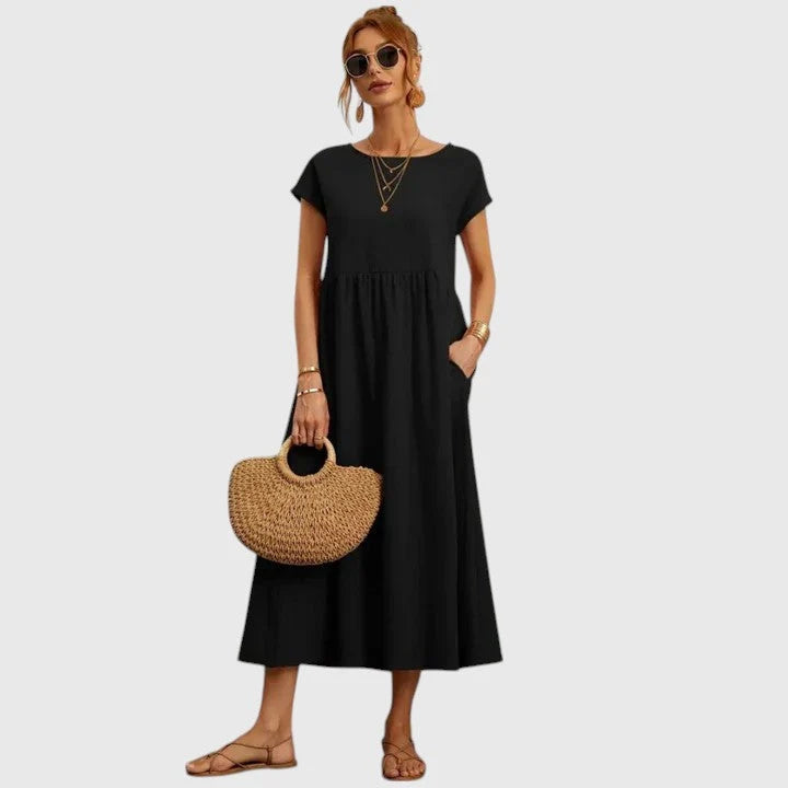 Comfortable Short Sleeve Midi Dress for Women
