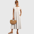 Comfortable Short Sleeve Midi Dress for Women