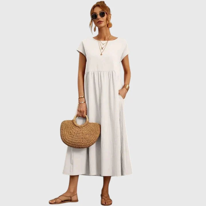 Comfortable Short Sleeve Midi Dress for Women