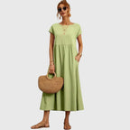 Comfortable Short Sleeve Midi Dress for Women