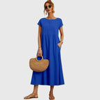 Comfortable Short Sleeve Midi Dress for Women