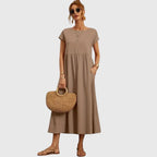 Comfortable Short Sleeve Midi Dress for Women