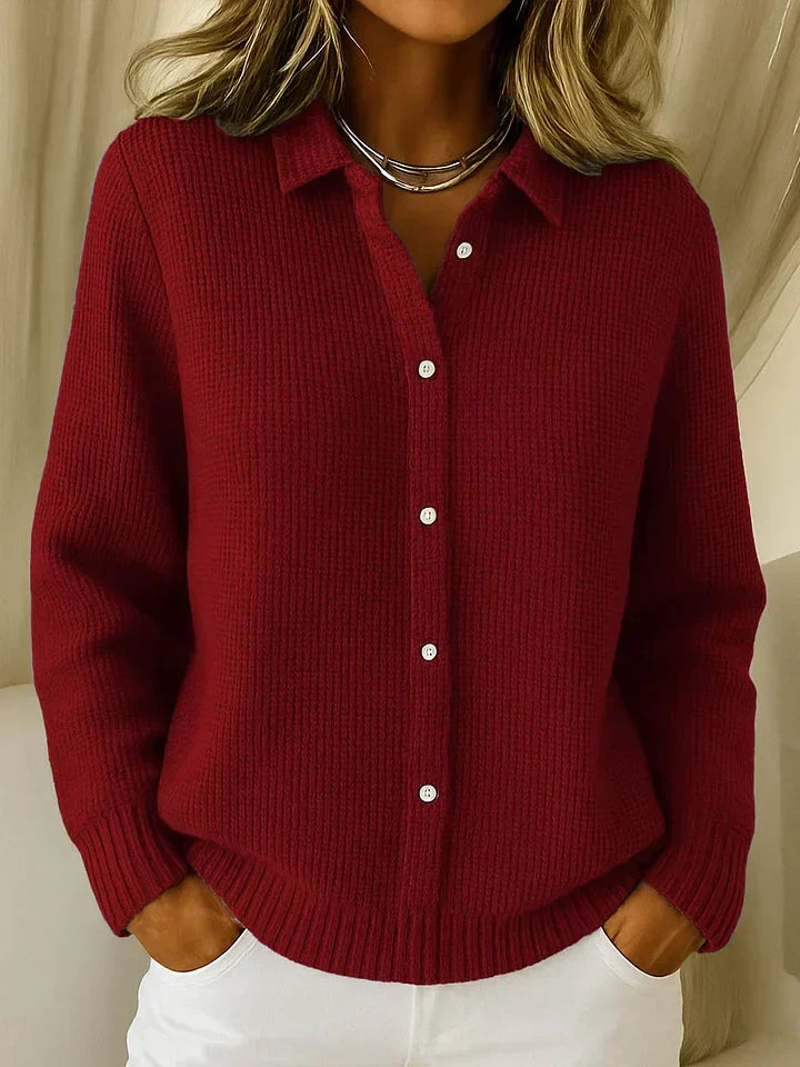 Elegant Button-Front Knit Cardigan for Women