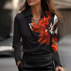 Elegant Draped Neckline Satin Blouse for Women