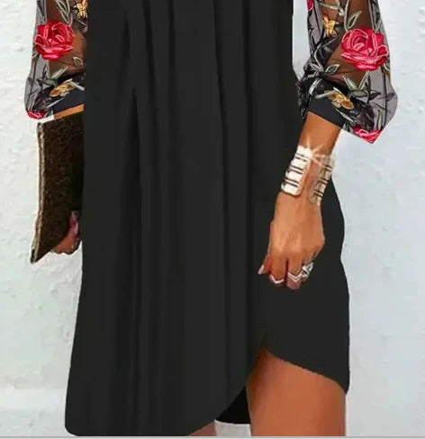 Elegant Floral Sleeve Dress for Women