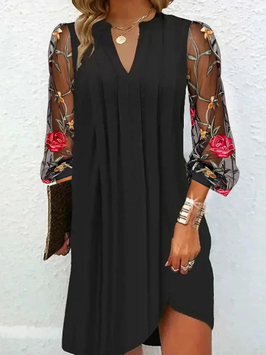 Elegant Floral Sleeve Dress for Women