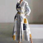 Elegant Front Wrap Collared Maxi Dress for Women