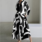 Elegant Front Wrap Collared Maxi Dress for Women