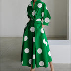 Elegant Front Wrap Collared Maxi Dress for Women