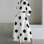 Elegant Front Wrap Collared Maxi Dress for Women