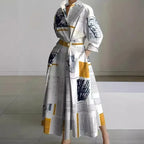 Elegant Front Wrap Collared Maxi Dress for Women