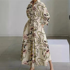 Elegant Front Wrap Collared Maxi Dress for Women