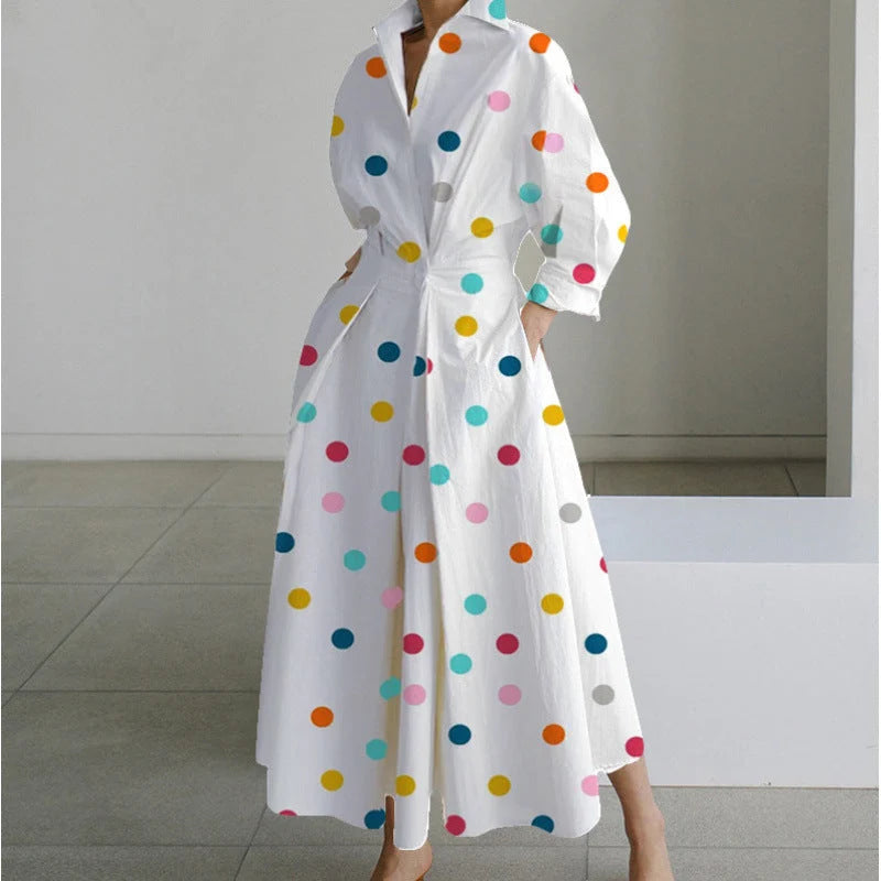 Elegant Front Wrap Collared Maxi Dress for Women