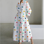 Elegant Front Wrap Collared Maxi Dress for Women