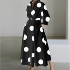Elegant Front Wrap Collared Maxi Dress for Women