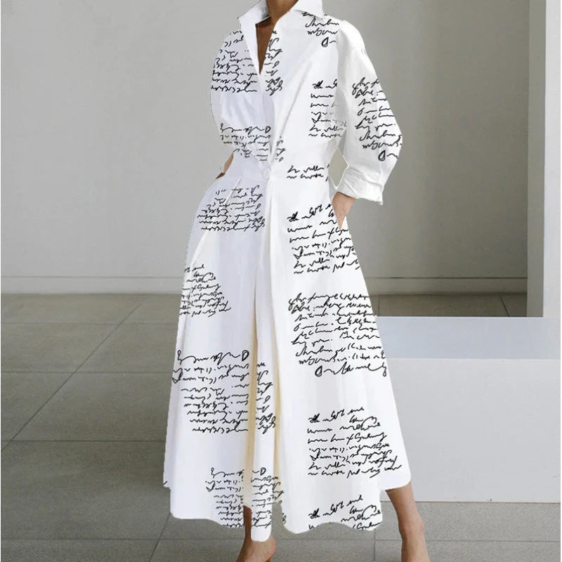 Elegant Front Wrap Collared Maxi Dress for Women