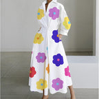 Elegant Front Wrap Collared Maxi Dress for Women