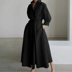 Elegant Front Wrap Collared Maxi Dress for Women