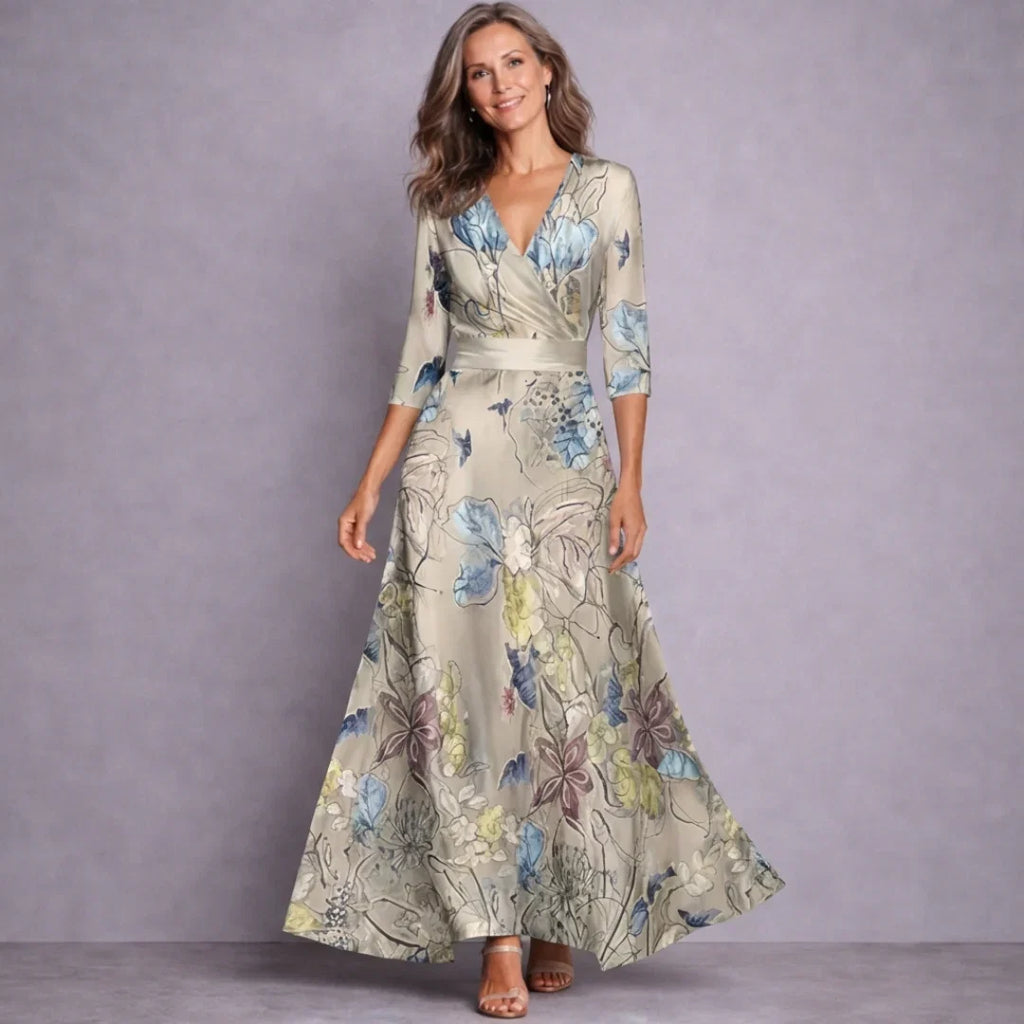Elegant Mid Sleeve Maxi Dress for Women
