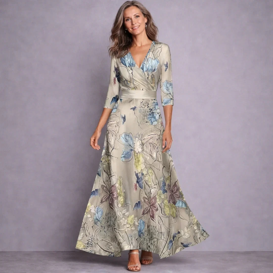 Elegant Mid Sleeve Maxi Dress for Women