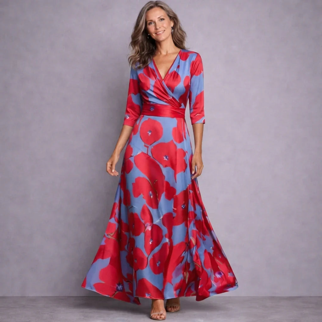 Elegant Mid Sleeve Maxi Dress for Women