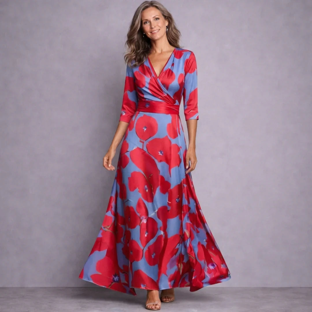 Elegant Mid Sleeve Maxi Dress for Women