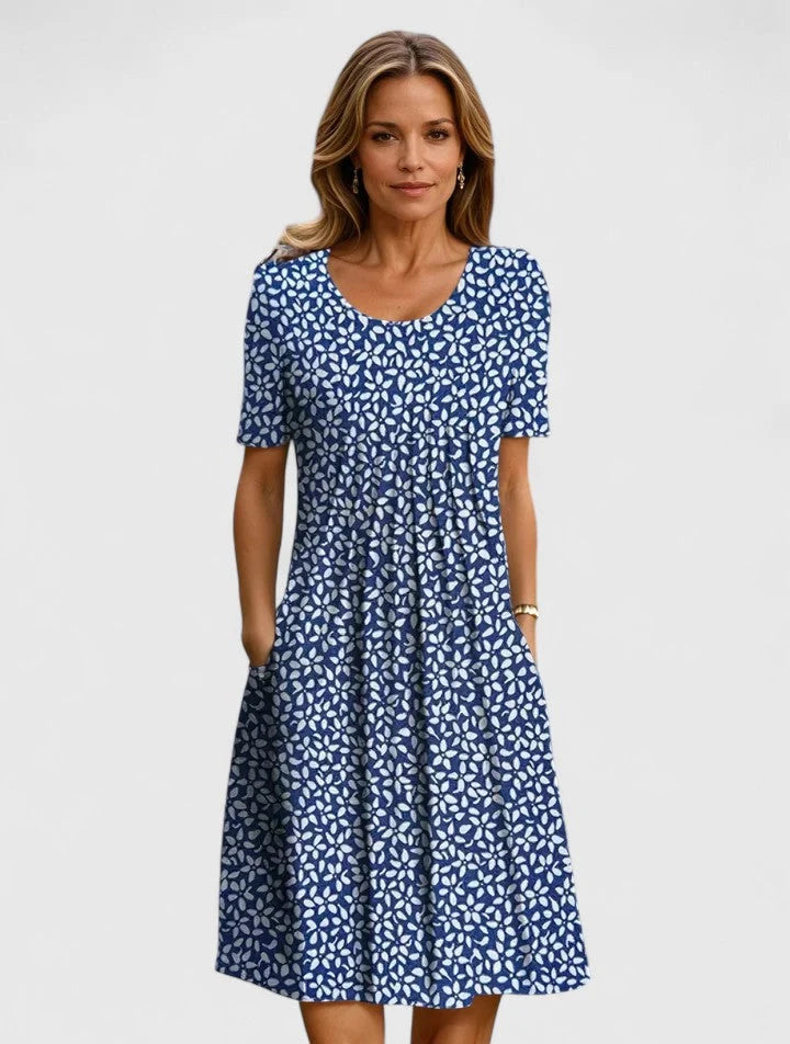 Elegant Pleated Midi Dress for Women