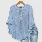 Elegant Ruffle Sleeve Floral Blouse for Women