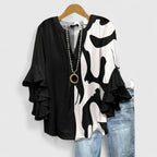 Elegant Ruffle Sleeve Floral Blouse for Women