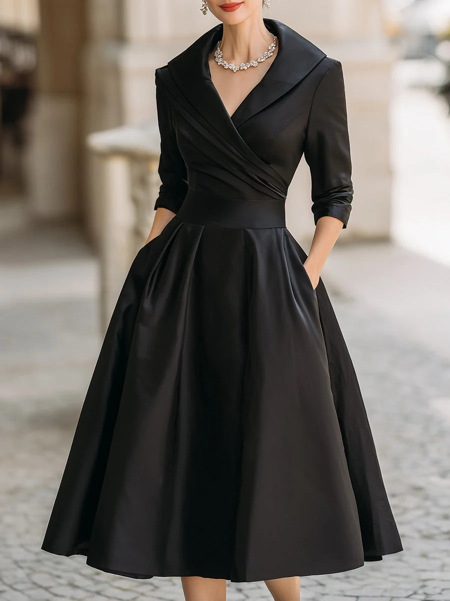 Elegant V-Neck Evening Dress for Women