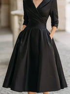 Elegant V-Neck Evening Dress for Women