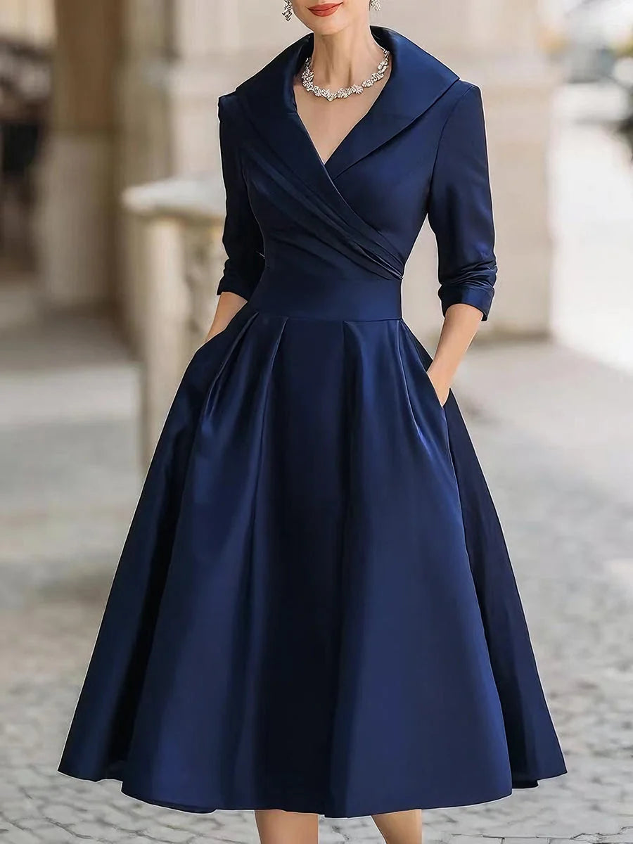 Elegant V-Neck Evening Dress for Women