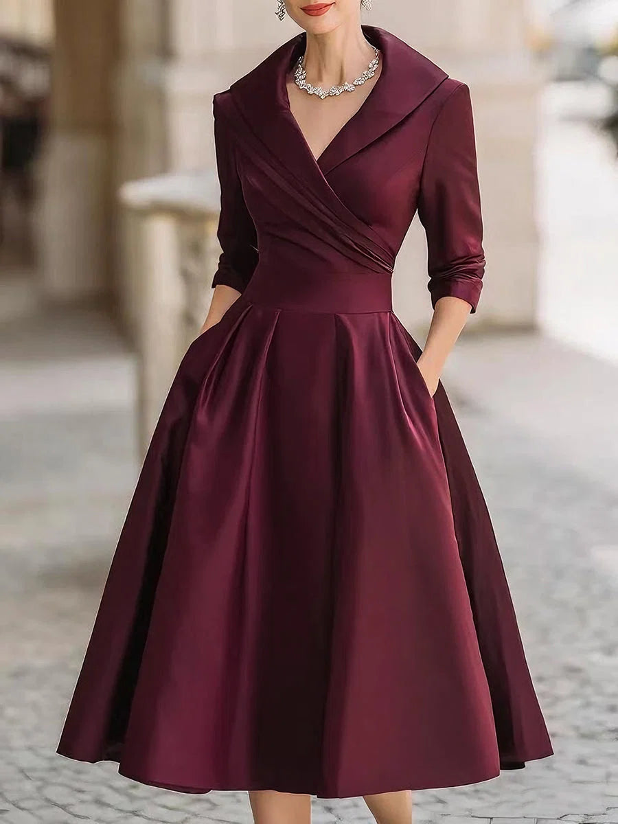Elegant V-Neck Evening Dress for Women